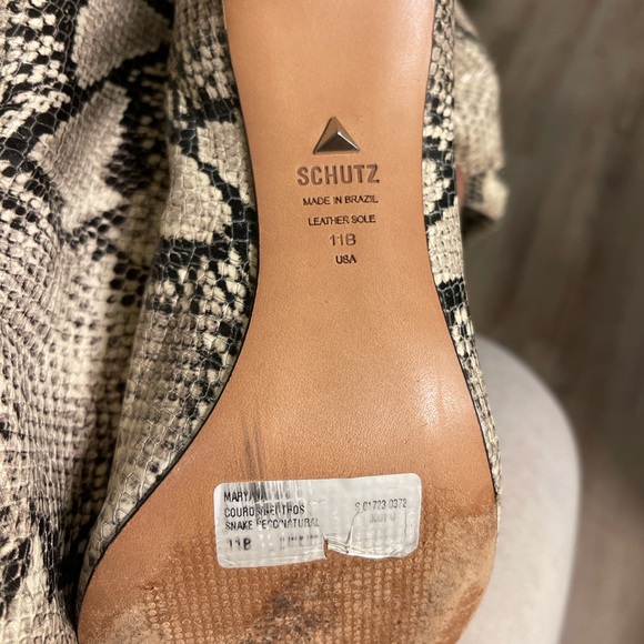 SCHUTZ Black and Cream Snakeskin Heels - Picture 6 of 6